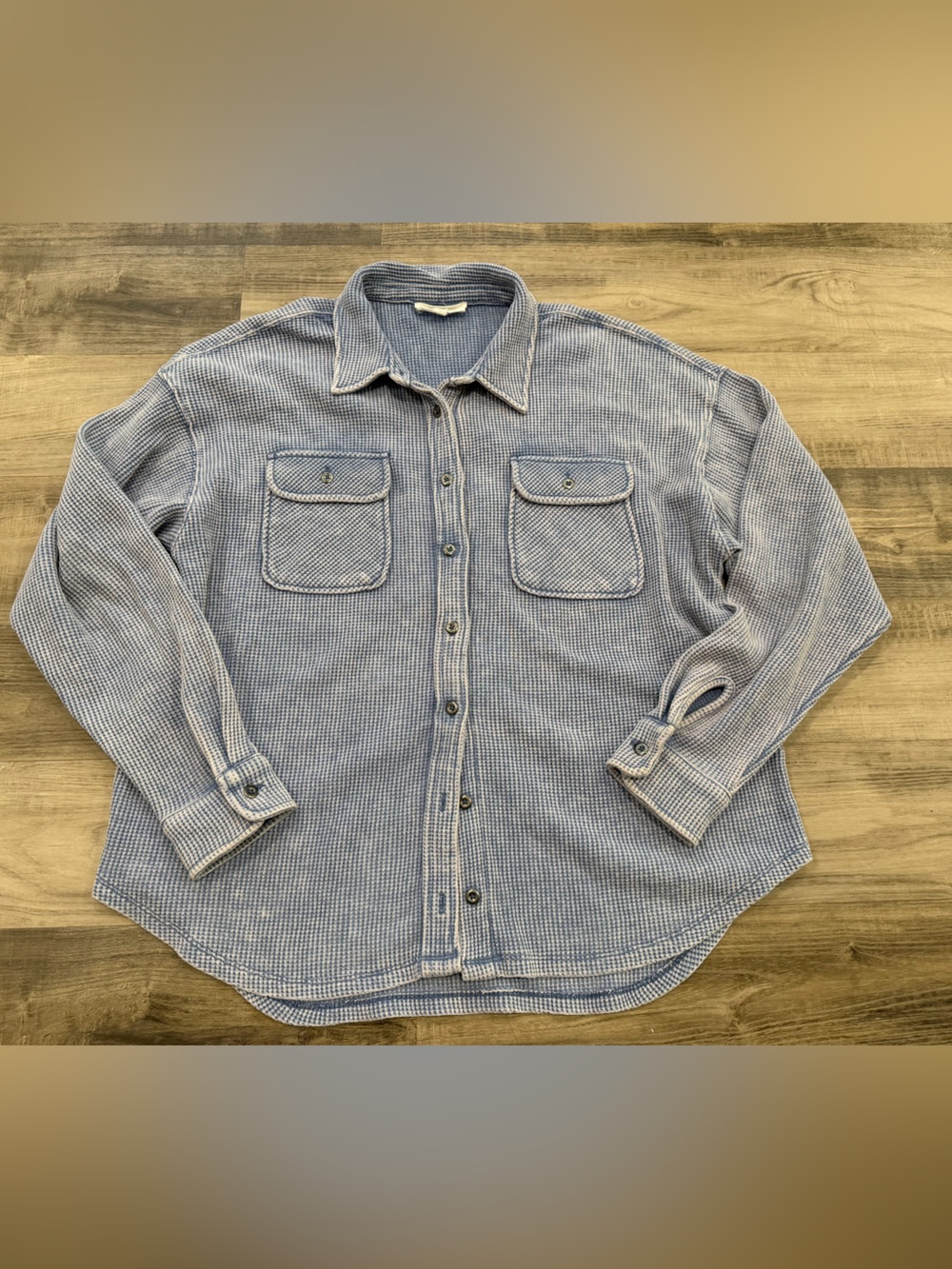 Hippie Rose Light Blue Waffle Knit Top